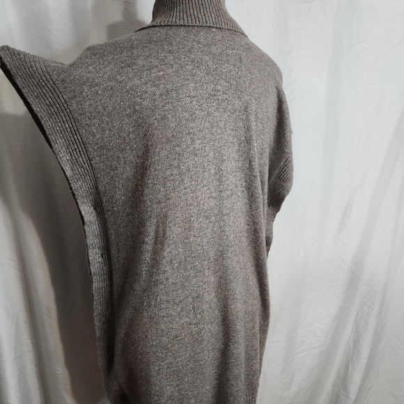 NEPALI NURBU Size Medium 100% Cashmere‎ Brown Turtleneck Poncho Made in Nepal - Picture 12 of 14